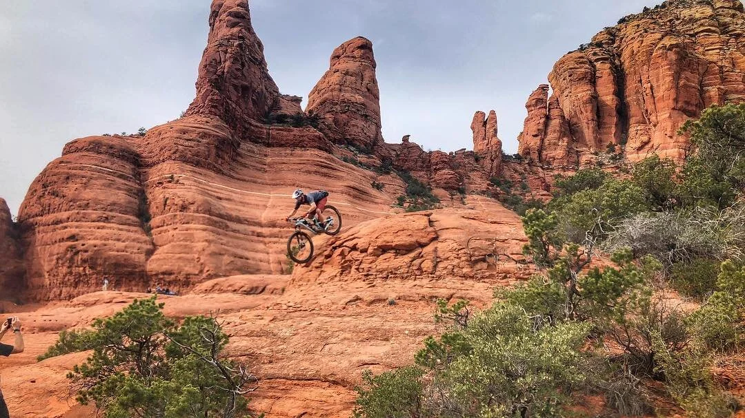 Red Rock Sedona Mountain Bike Guide Tour Instructor Red Slickrock