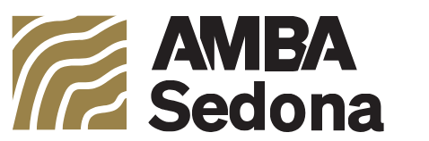 AMBA Sedona logo featuring stylized golden lines and bold black text.