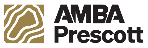 AMBA Prescott logo with a stylized map icon and bold black text