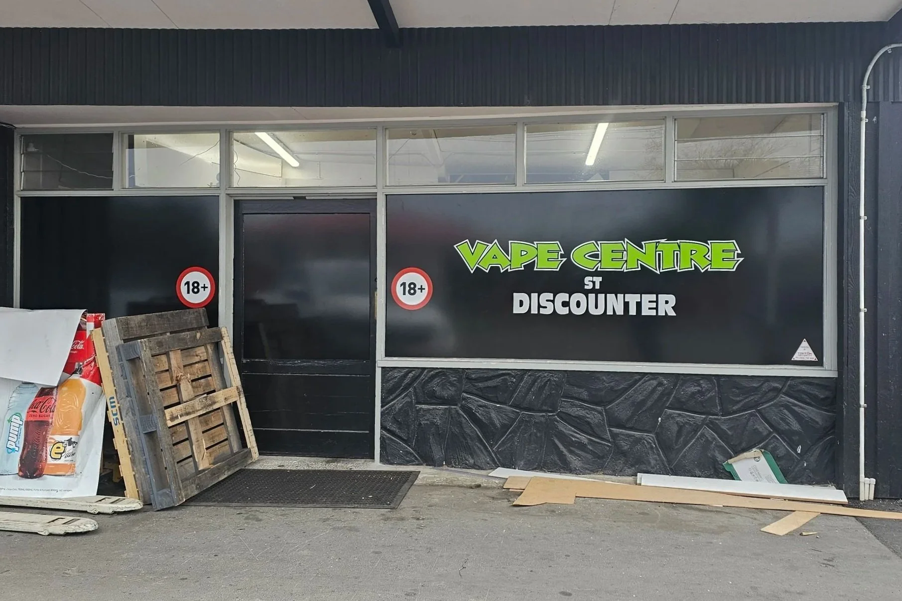 Full window black-out and vinyl decals