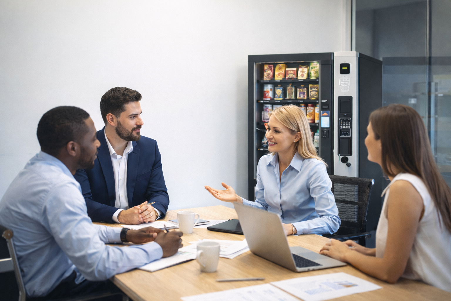 Employee-heavy vending machine location