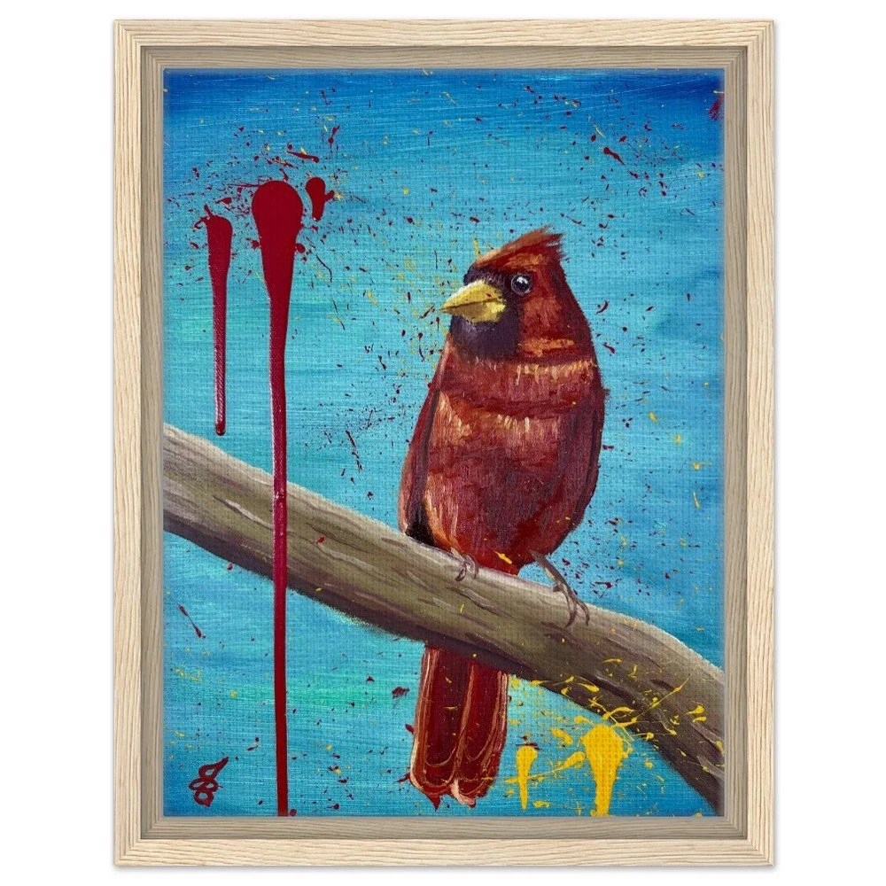 Pajaro Rojo Framed Canvas Print 12