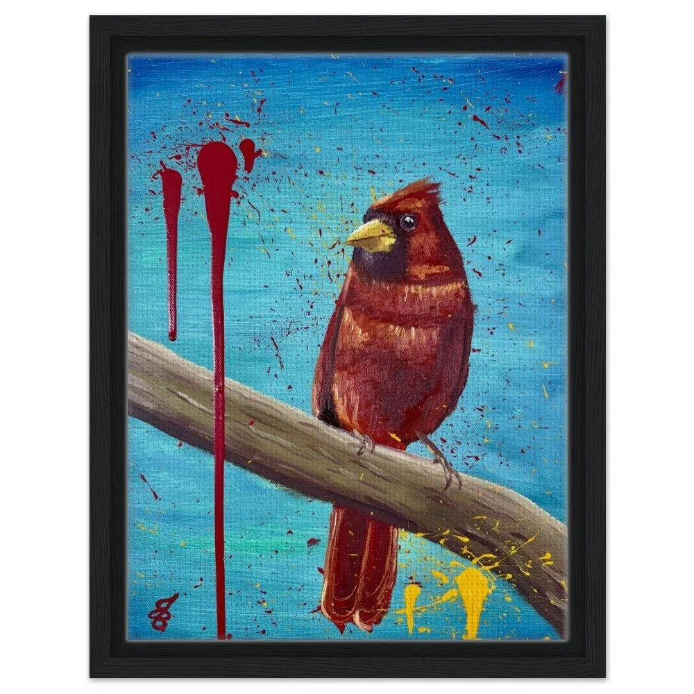 Pajaro Rojo Framed Canvas Print 12
