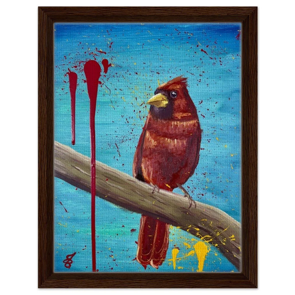 Pajaro Rojo Framed Canvas Print 12