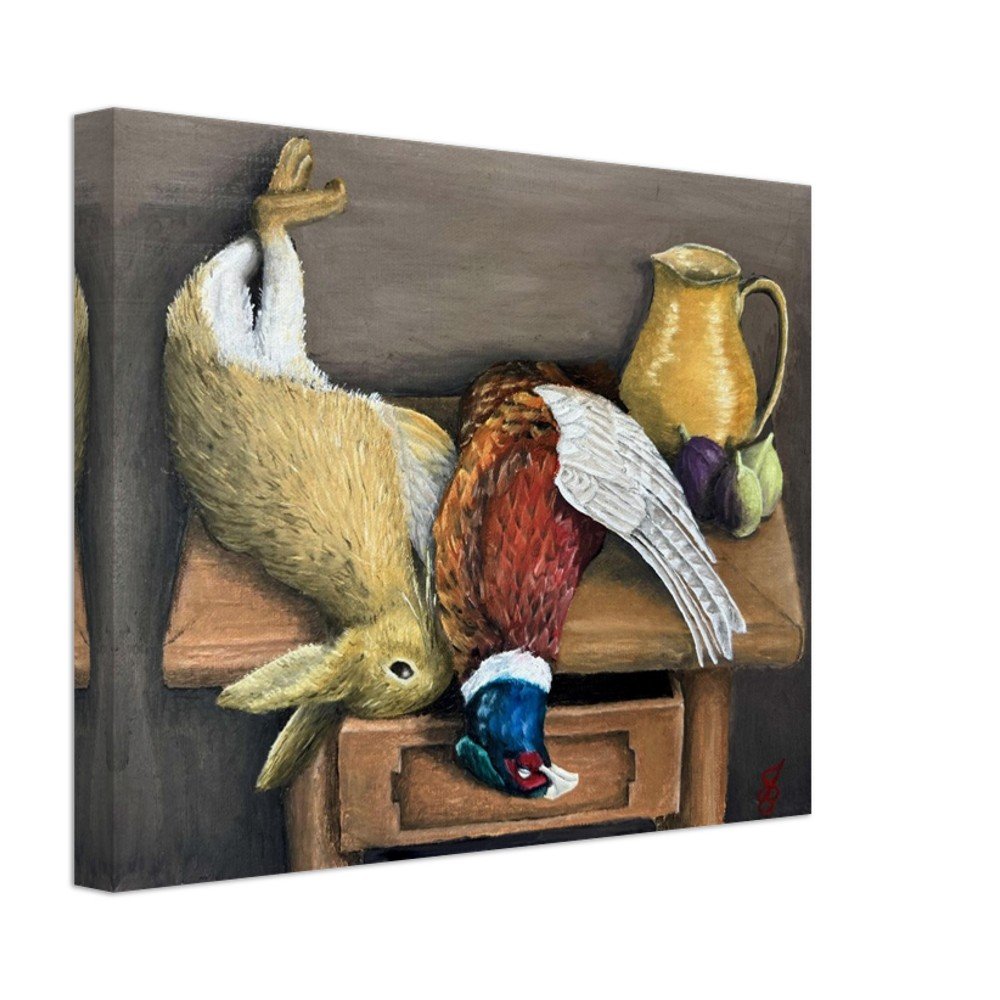Pheasant, Figs, Rabbit Canvas Print 11