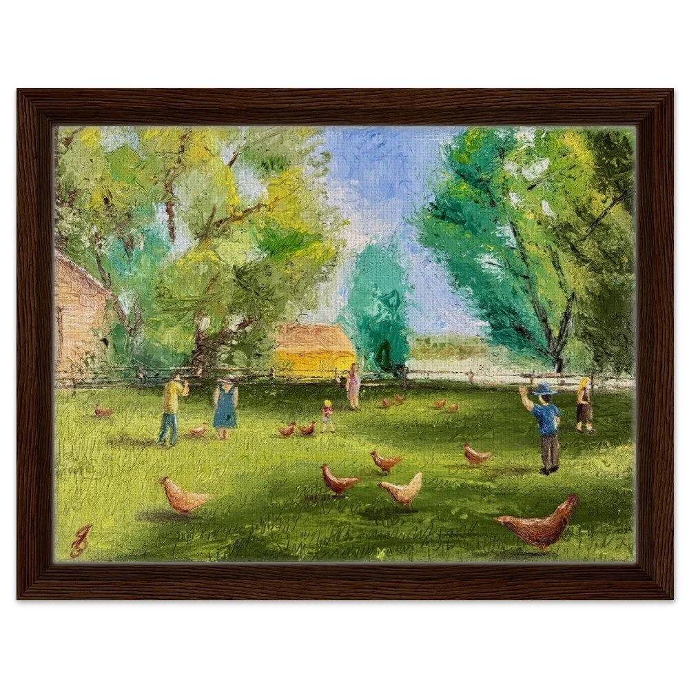 Rooster Booster Framed Canvas Print 12