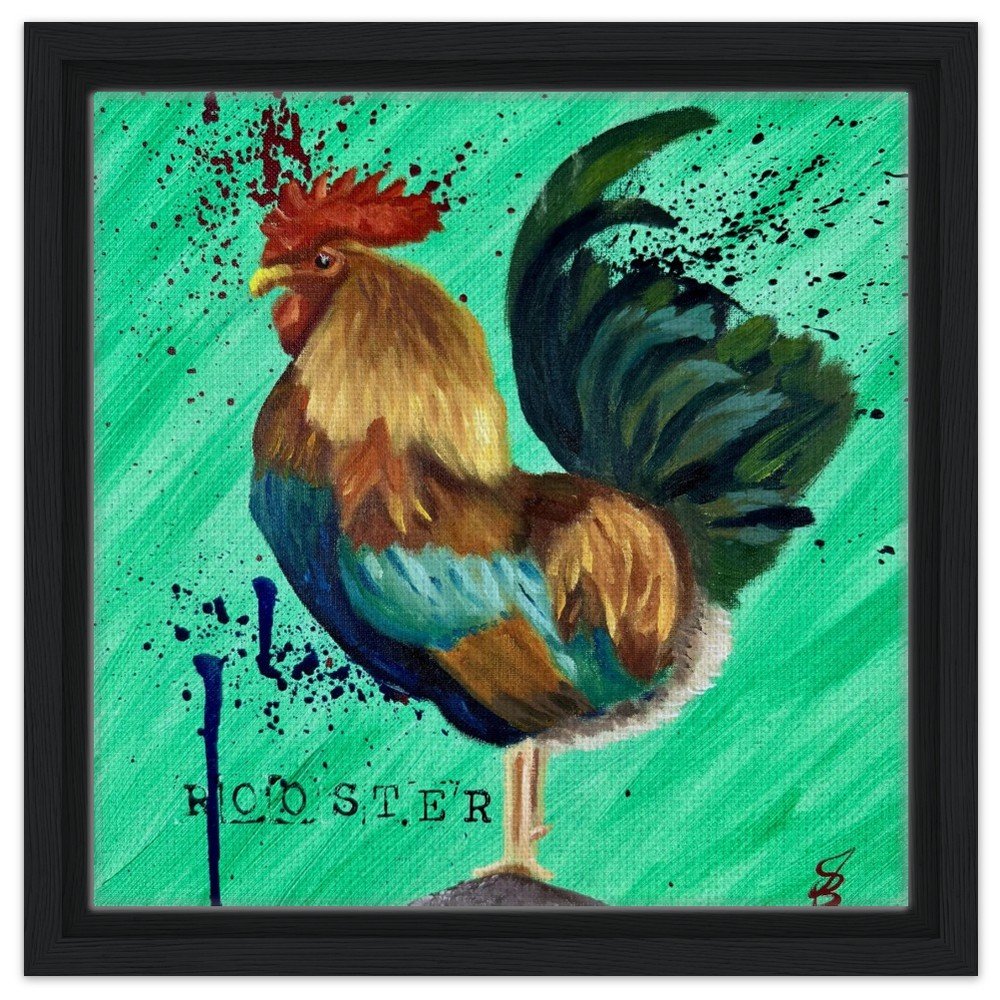 Rooster Framed Canvas Print 12