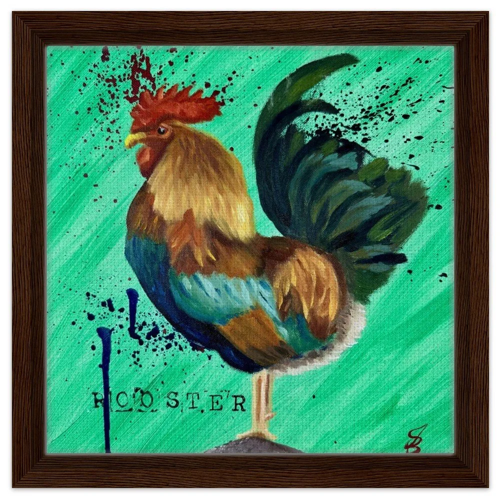 Rooster Framed Canvas Print 12