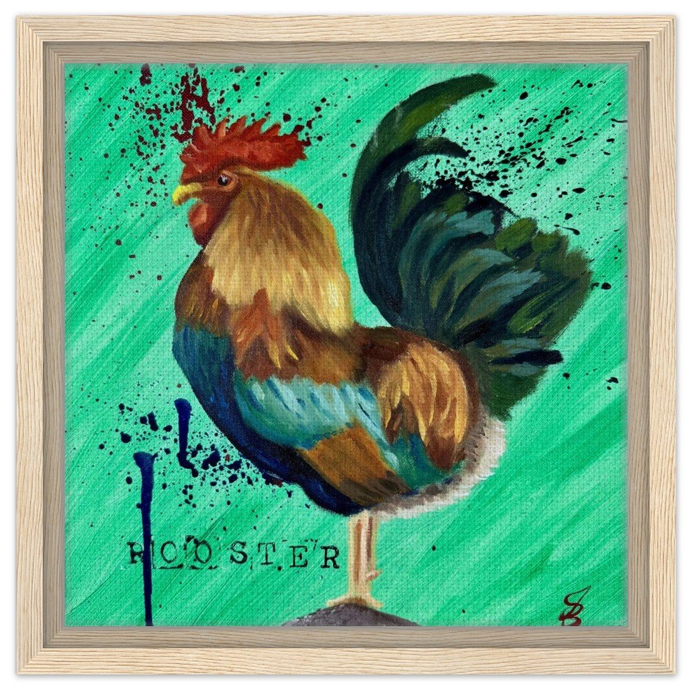 Rooster Framed Canvas Print 12