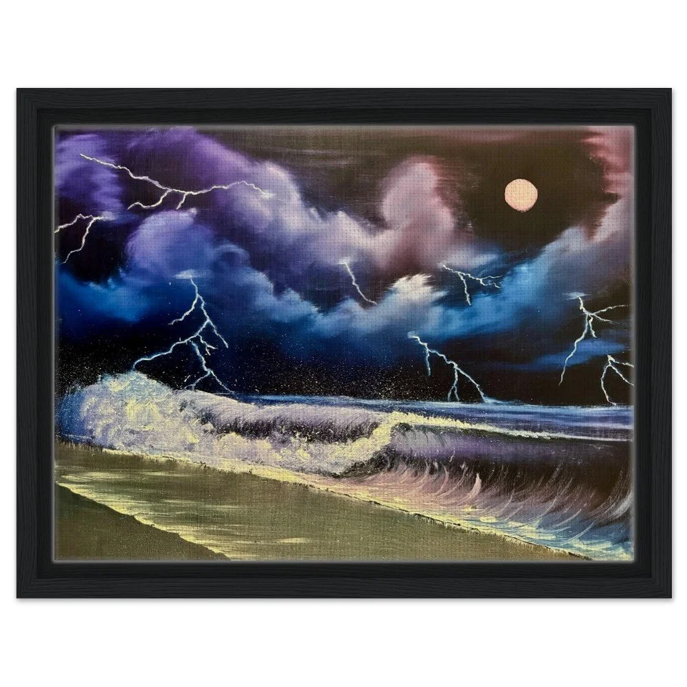 Stormy Seas Framed Canvas Print