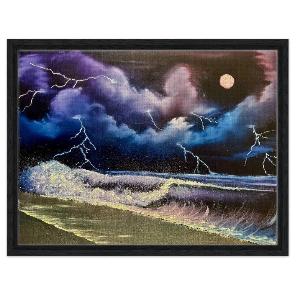 Stormy Seas Framed Canvas Print