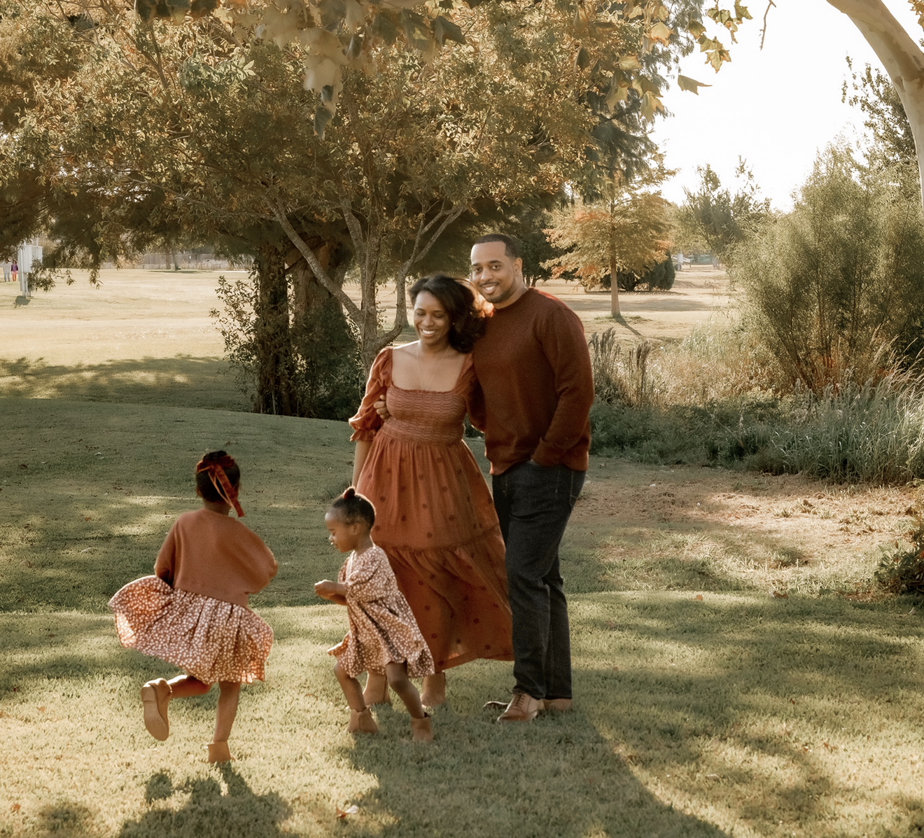 Budget Berry founder and family outdoors.