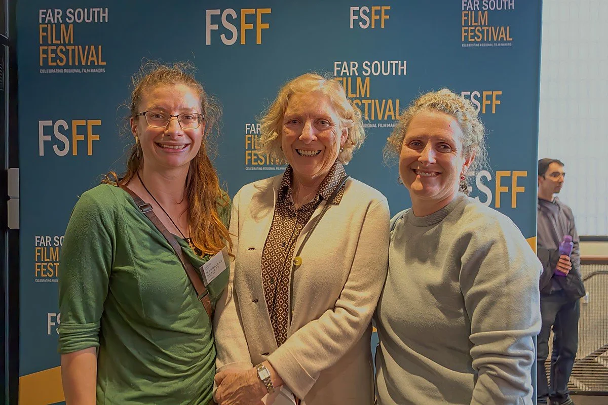 Filmmaker Magdalene Shatrov, Chair of South East Arts Board Denise Ferris, ED South East Arts Kate Bradbury