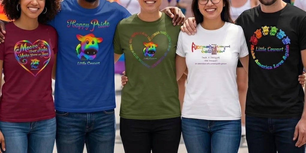 Little Cowart's Pride collection t-shirts - in support of the LGBTQ+ community