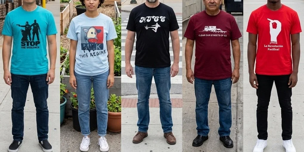 Anti Regime, anti ICE, and resistance tees