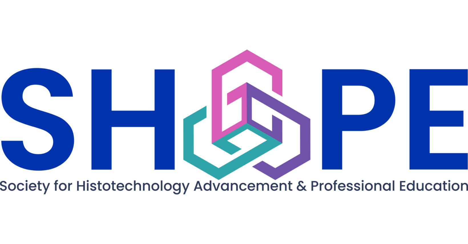 Logo of SHAPE, Society for Histotechnology Advancement & Professional Education, featuring interconnected geometric shapes and the acronym SHAPE.