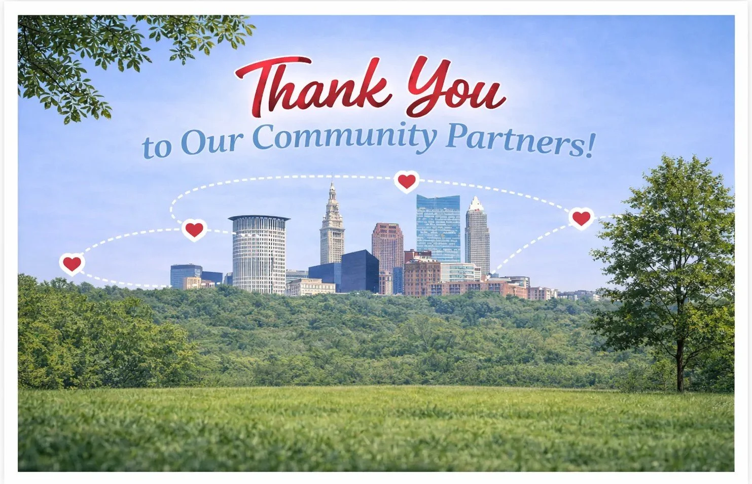 Cleveland skyline connecting to resources