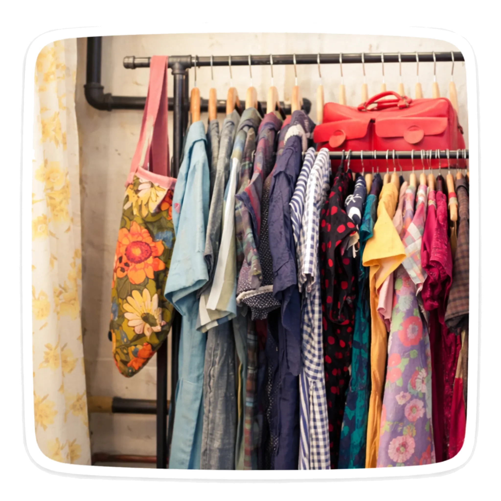 clothing on rack