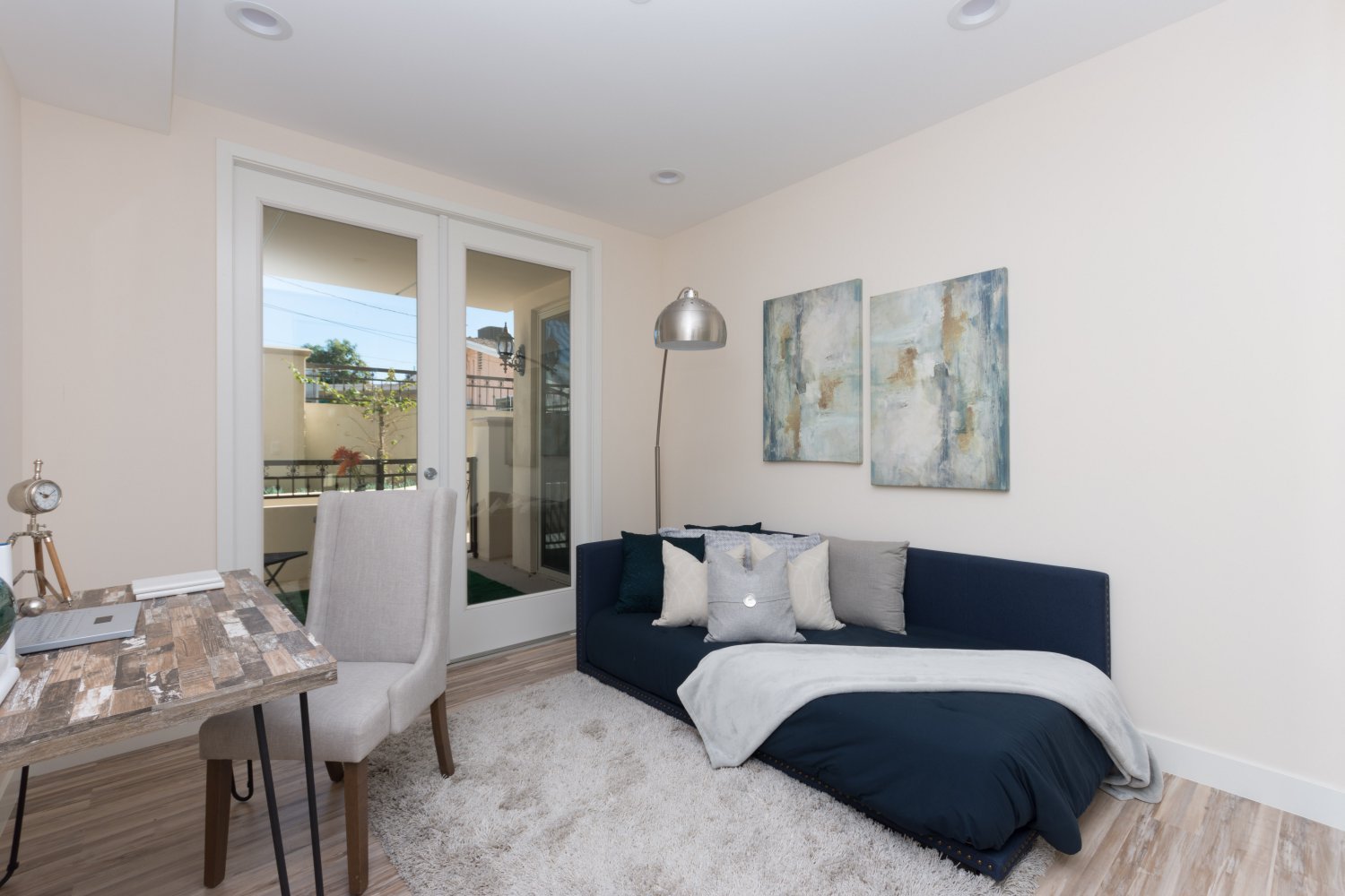Finished residential unit bedroom — general contractor project Glendale Los Angeles — Crystal Peak Construction Inc.