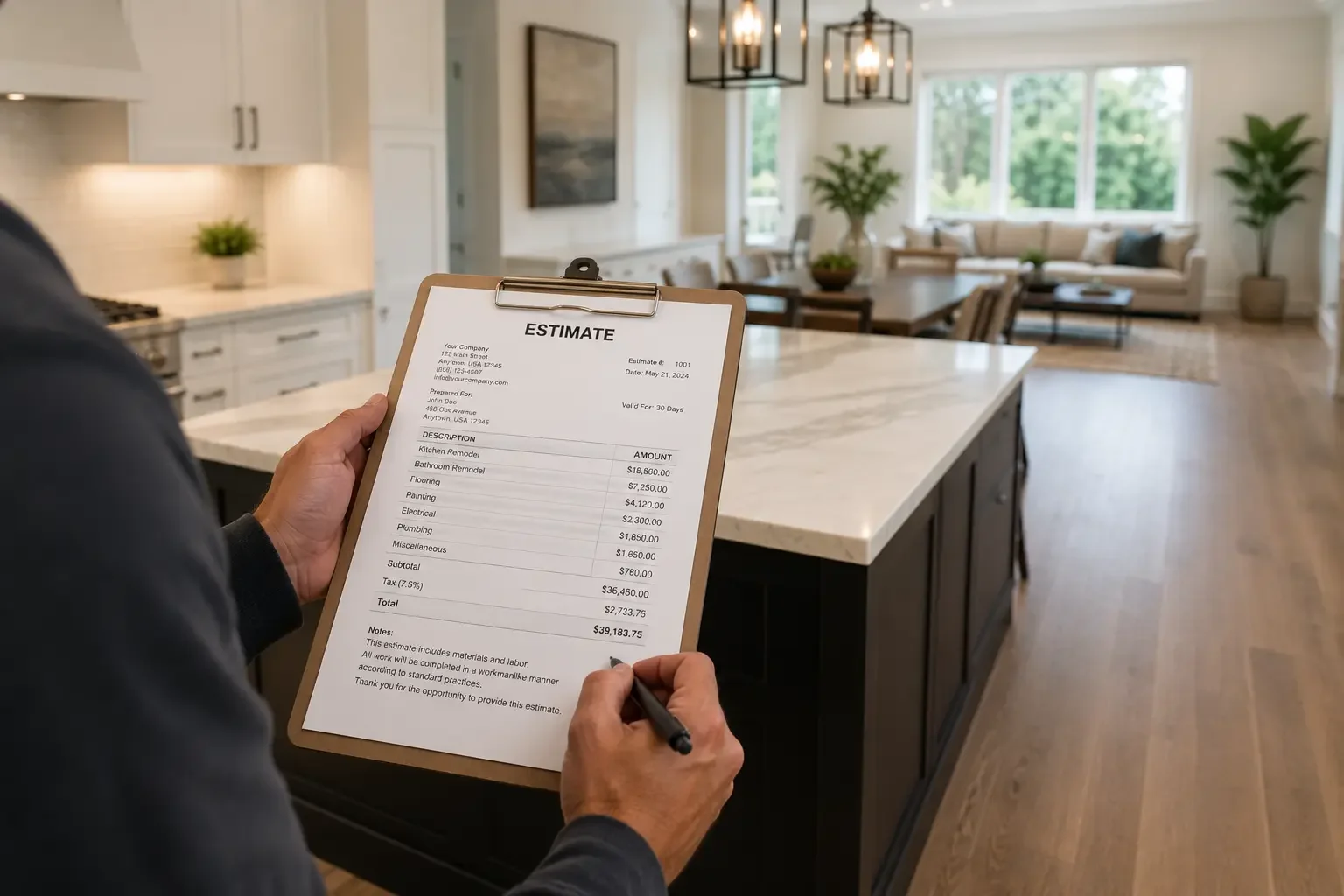 Transparent home remodeling estimate — remodeling contractor near me Los Angeles — Crystal Peak Construction Inc.