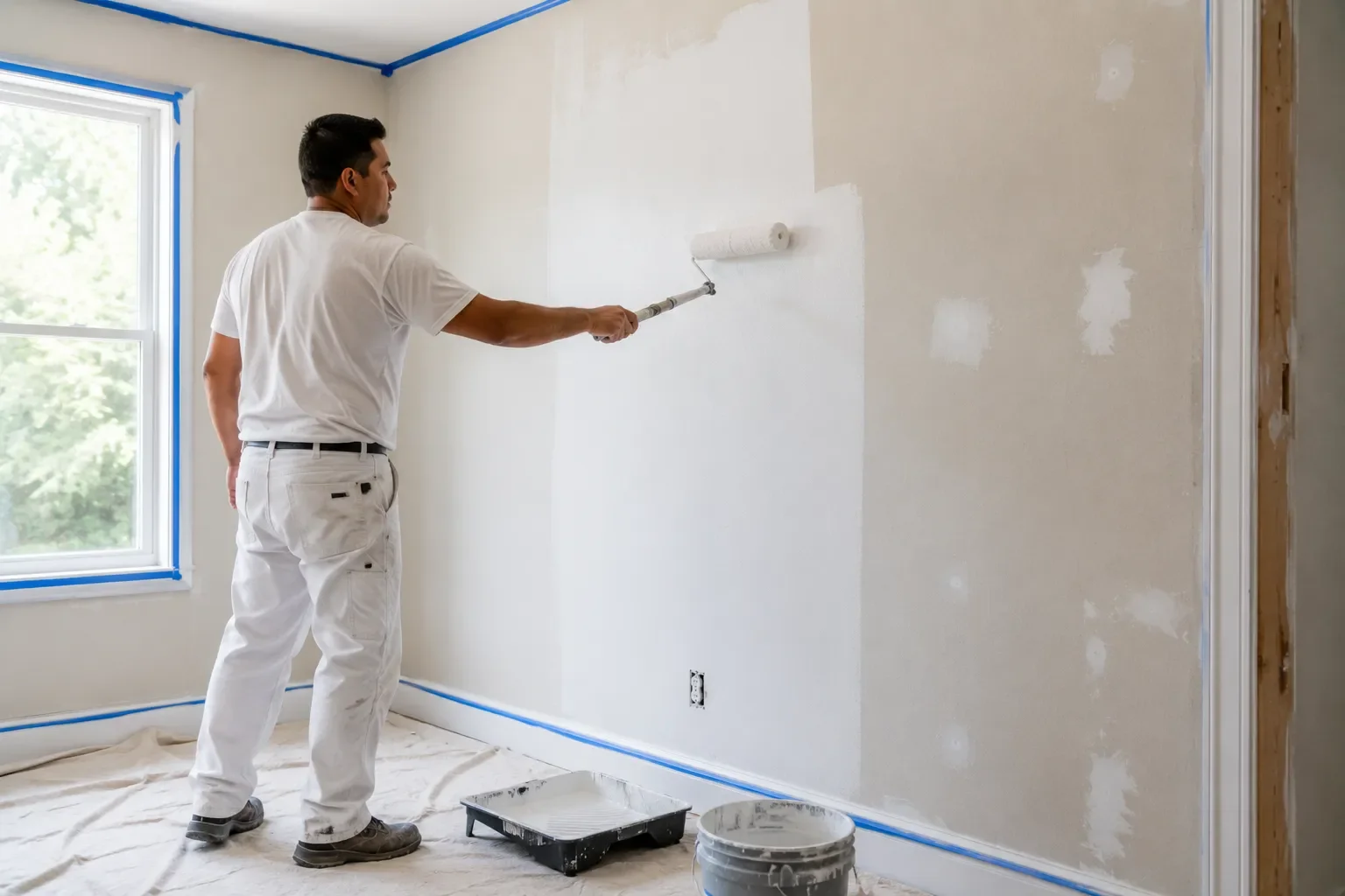 Post-restoration repainting after water damage in Los Angeles — Crystal Peak Construction Inc.