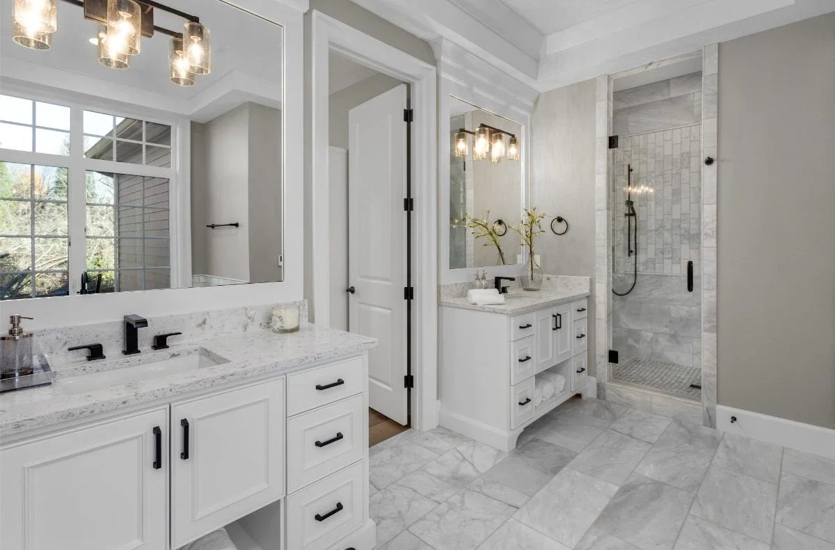 Custom double vanity installation — full bathroom remodel in Los Angeles — Crystal Peak Construction Inc.