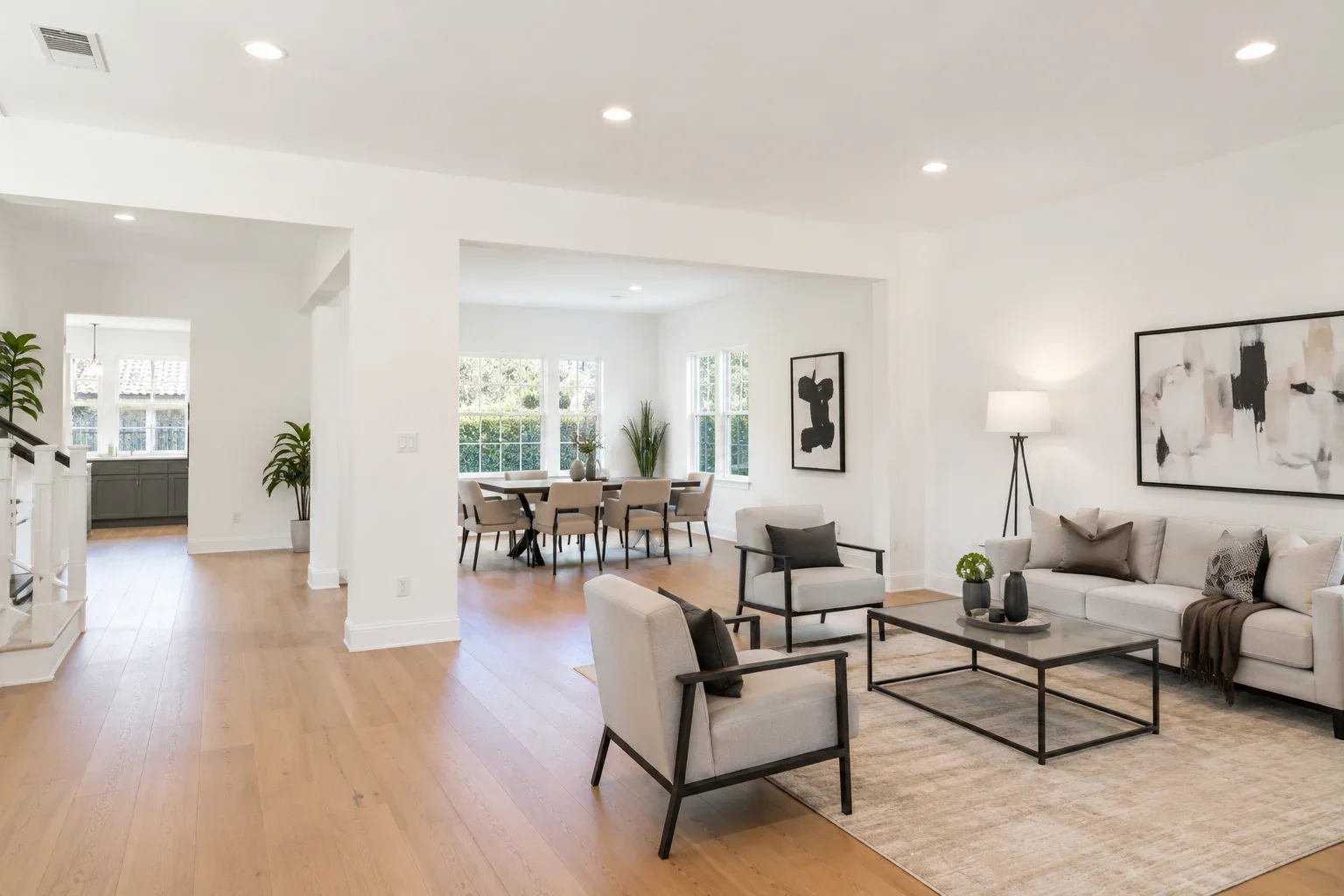 Finished living room after fire and smoke damage restoration in Los Angeles — Crystal Peak Construction Inc.