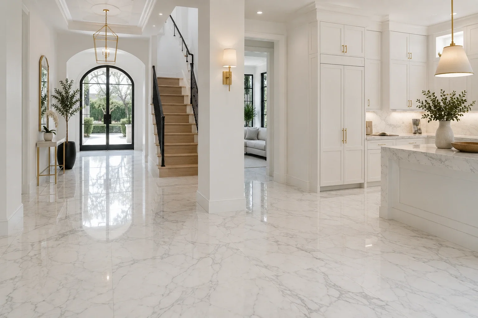 Marble flooring installation in Los Angeles — tile and natural stone flooring contractor — Crystal Peak Construction Inc.