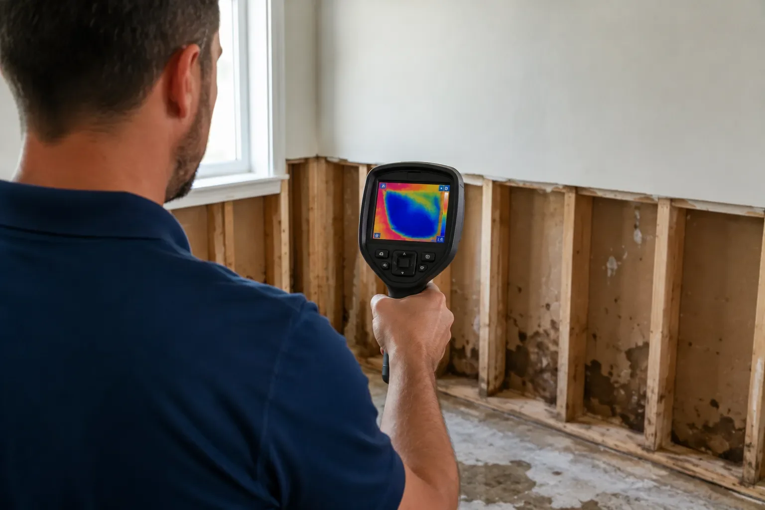 Moisture mapping and thermal imaging during water damage restoration in Los Angeles — Crystal Peak Construction Inc.