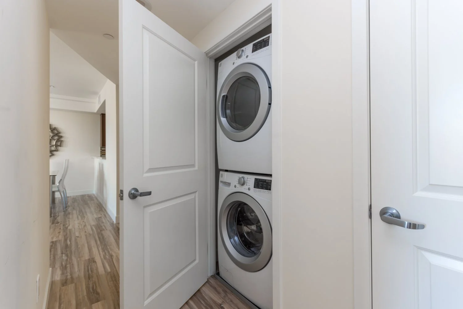 Finished in-unit launndry — commercial construction project Glendale Los Angeles — Crystal Peak Construction Inc.