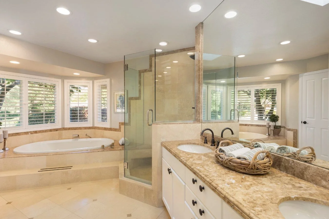 Custom walk-in shower remodel in Los Angeles — frameless glass enclosure — Crystal Peak Construction Inc.