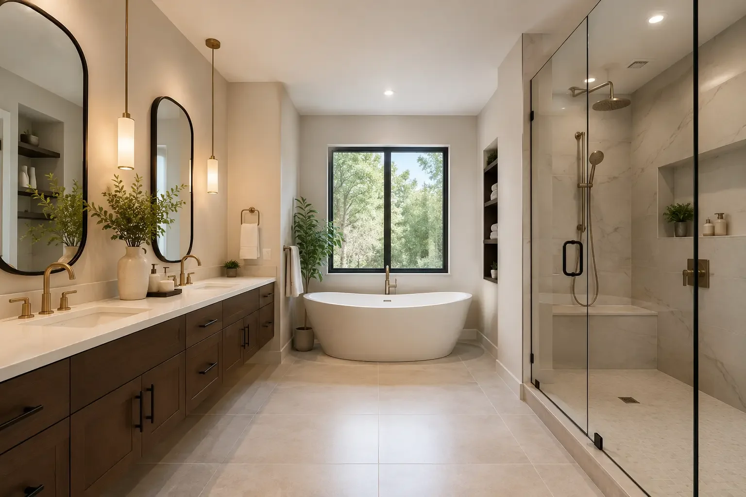 Finished primary bathroom remodel in Los Angeles — Crystal Peak Construction Inc.