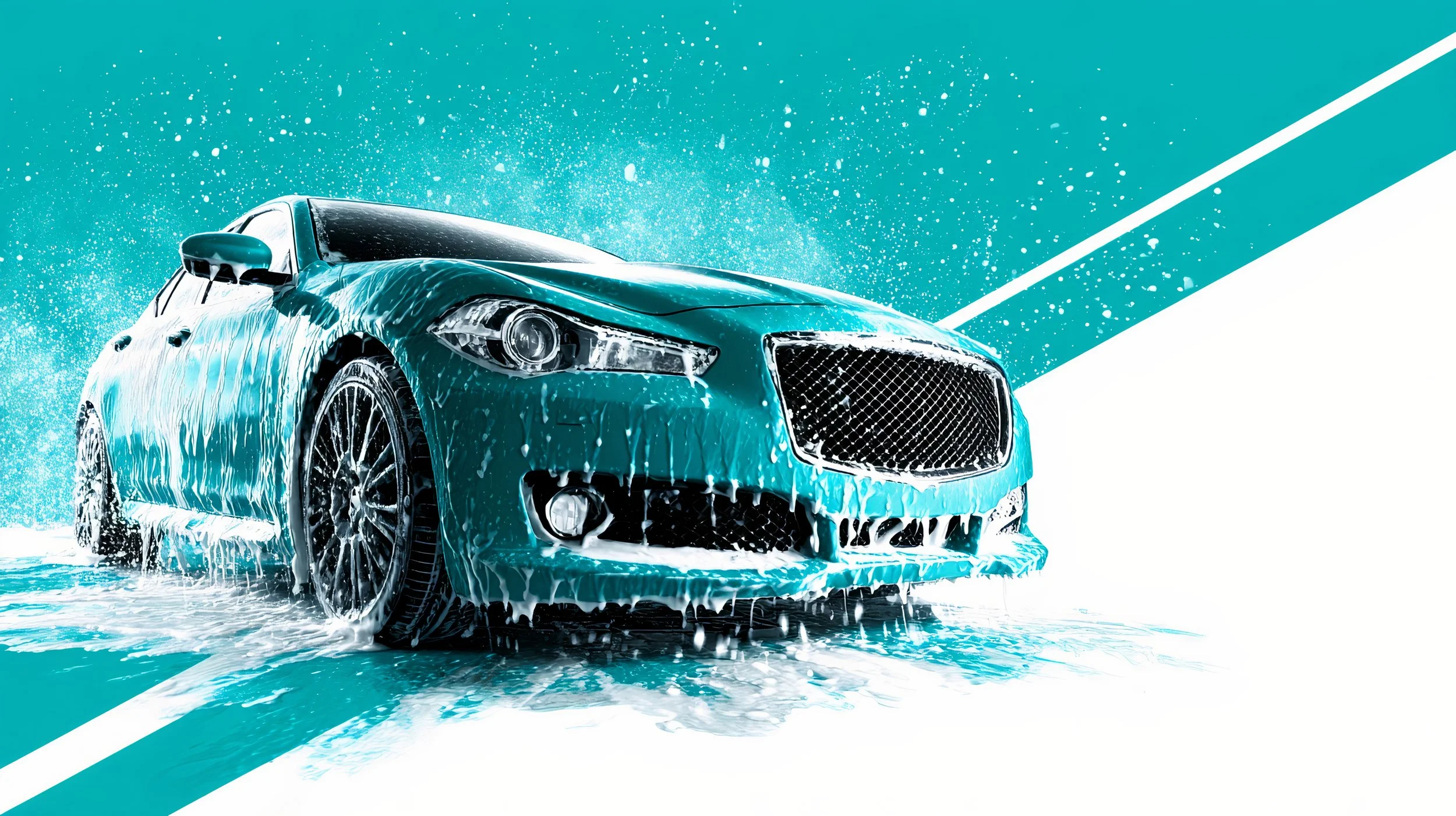 Luxury car being washed with clean water, illustrating how a ClearHaven whole-home water filtration system helps reduce mineral spotting and achieve a cleaner finish on vehicles in Perth.