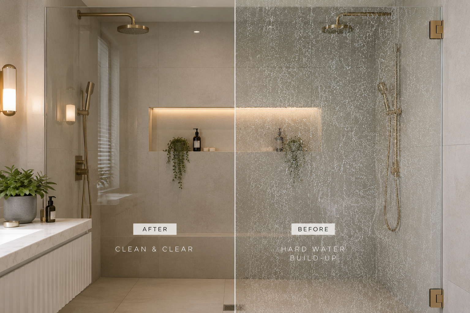 Why Does My Shower Glass Get White Marks? (And Can Water Filtration Help?)