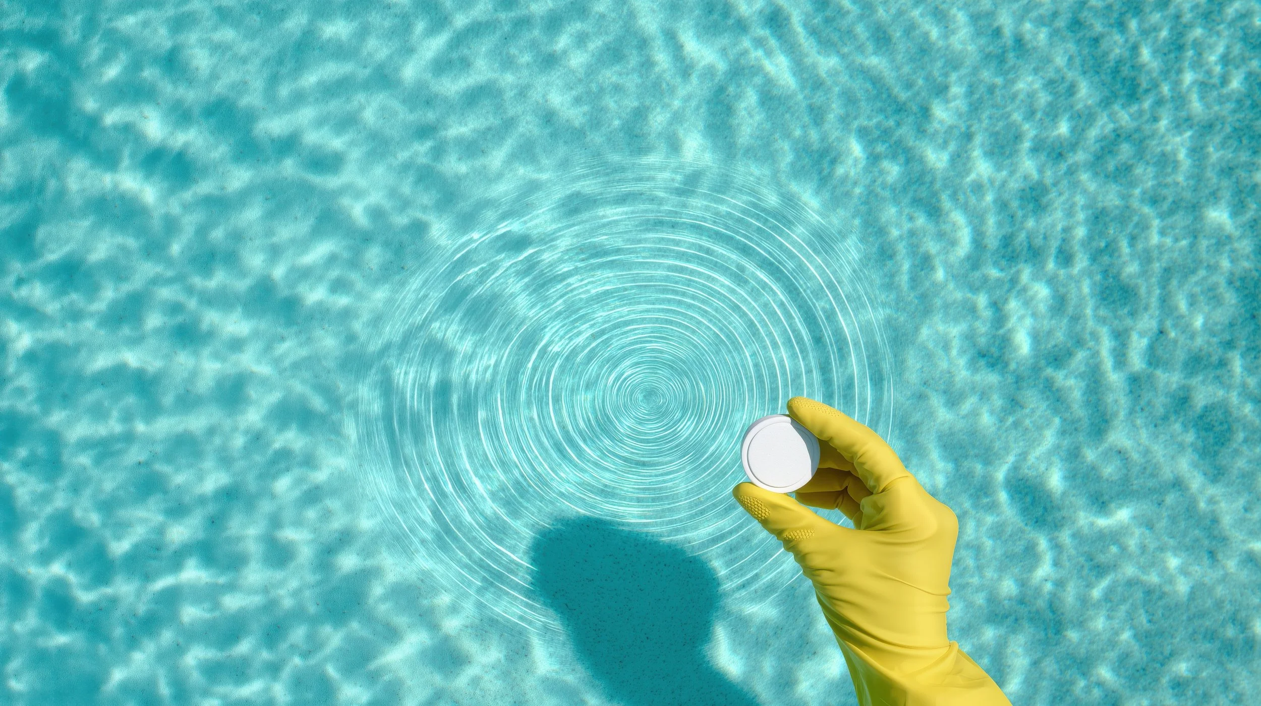 Water treatment disinfectant being added to chlorinated water, representing how chlorine is used to protect drinking water quality before it reaches Perth homes.