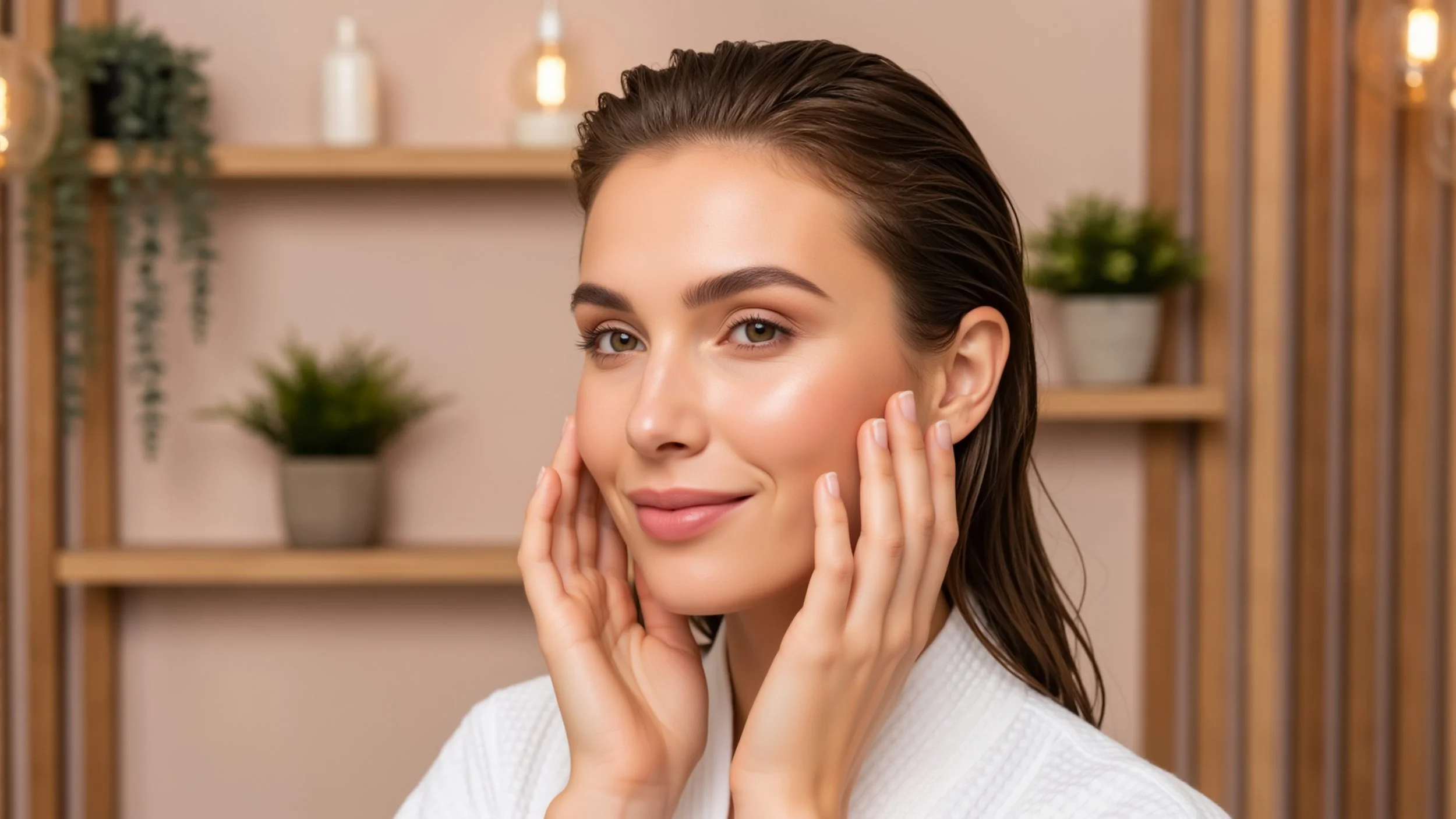 Woman with healthy, glowing skin representing the skin health benefits of clean, filtered water from a ClearHaven whole-home water filtration system.