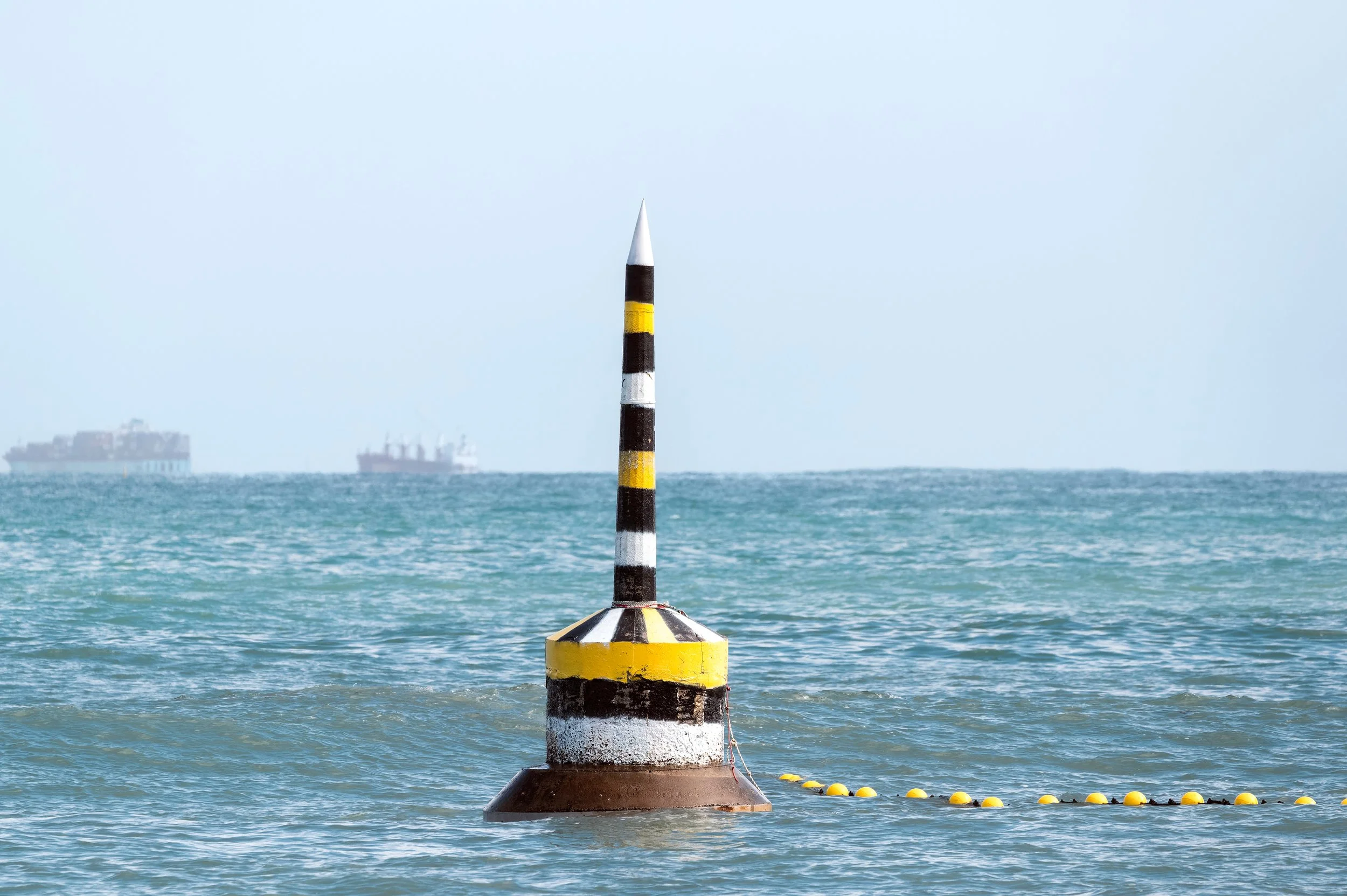 Groyne marker off Cottesloe Beach in the Town of Cottesloe, Perth, where ClearHaven provides premium whole-home water filtration systems professionally installed for homeowners throughout the Town of Cottesloe.