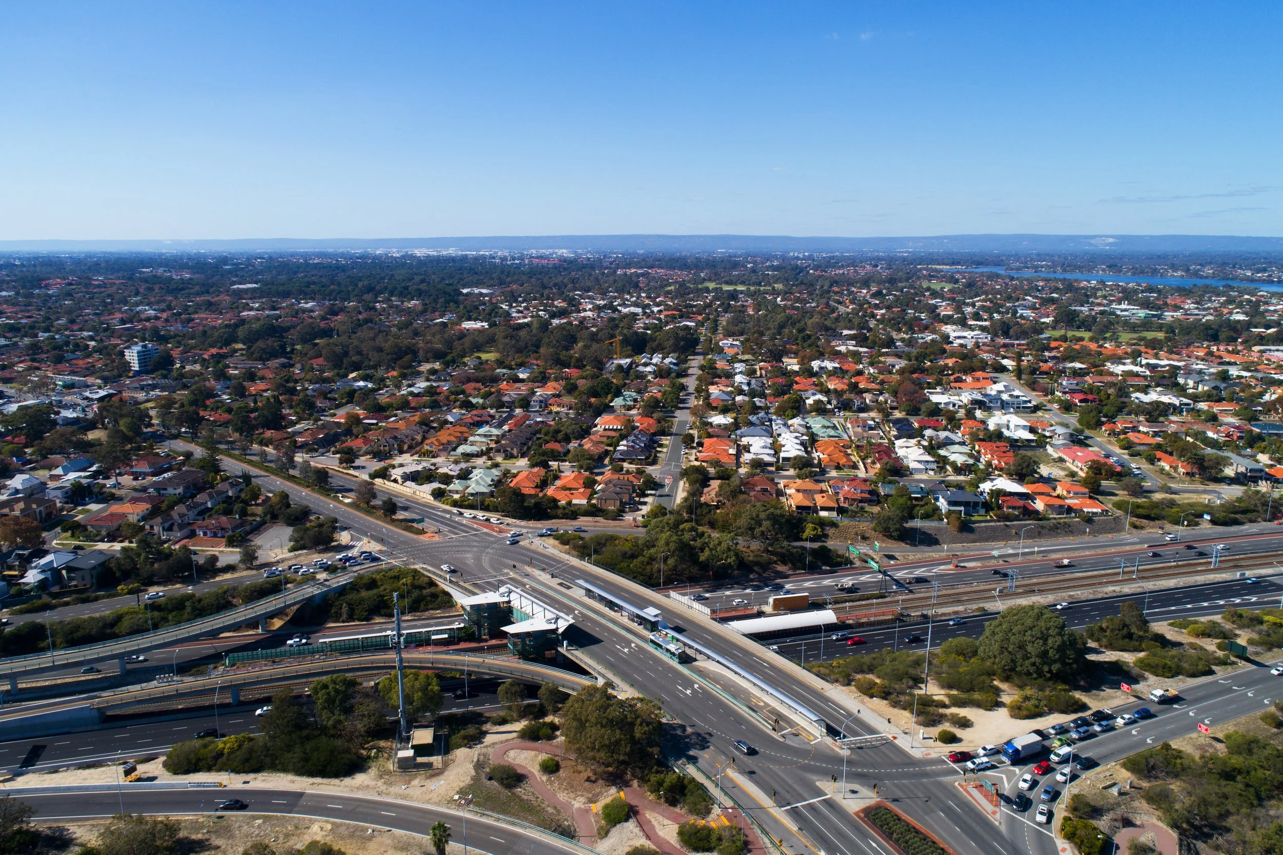 Aerial view of Cannington in the City of Canning, Perth, highlighting the residential suburbs where ClearHaven provides premium whole-home water filtration systems professionally installed for homeowners throughout the City of Canning.