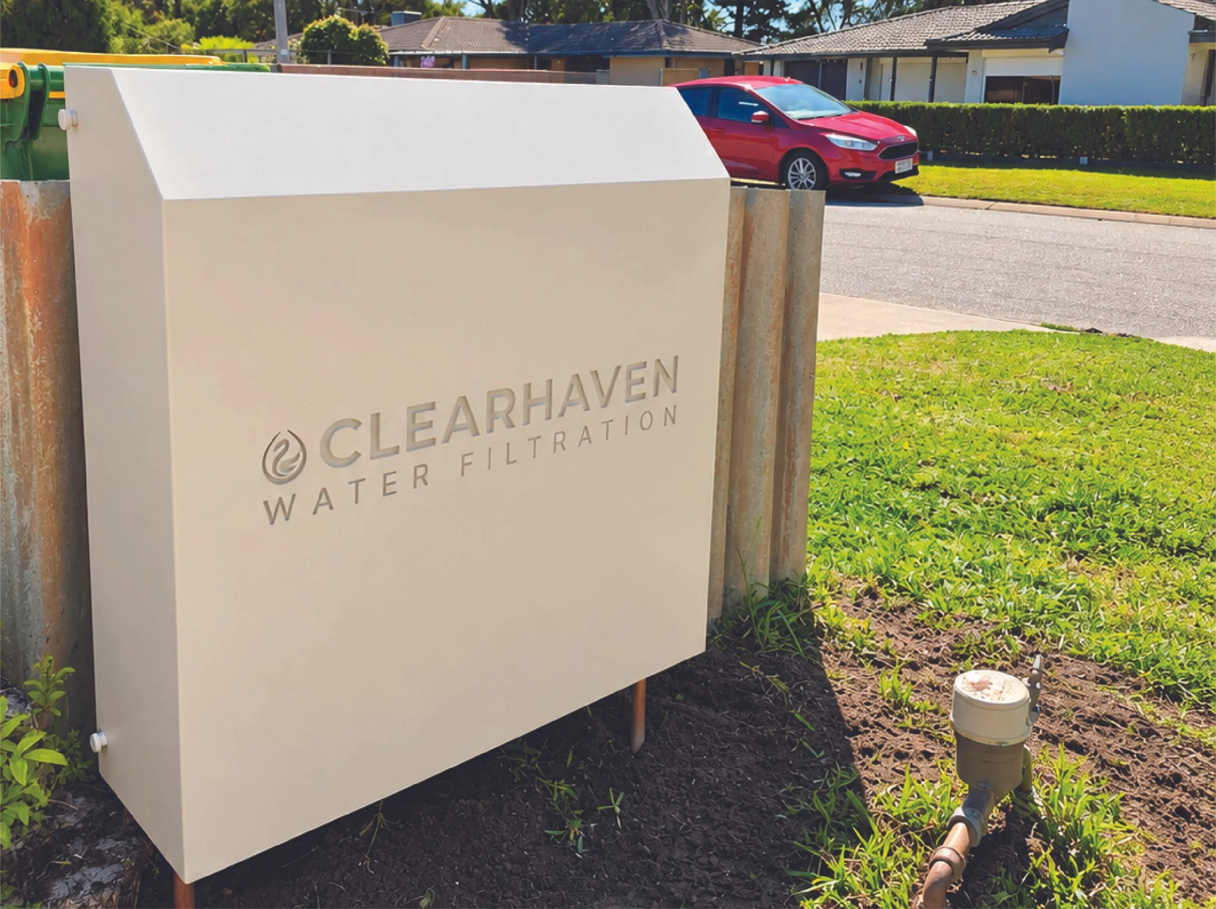 ClearHaven whole-home water filtration system in Classic Cream installed in Rockingham, Perth.
