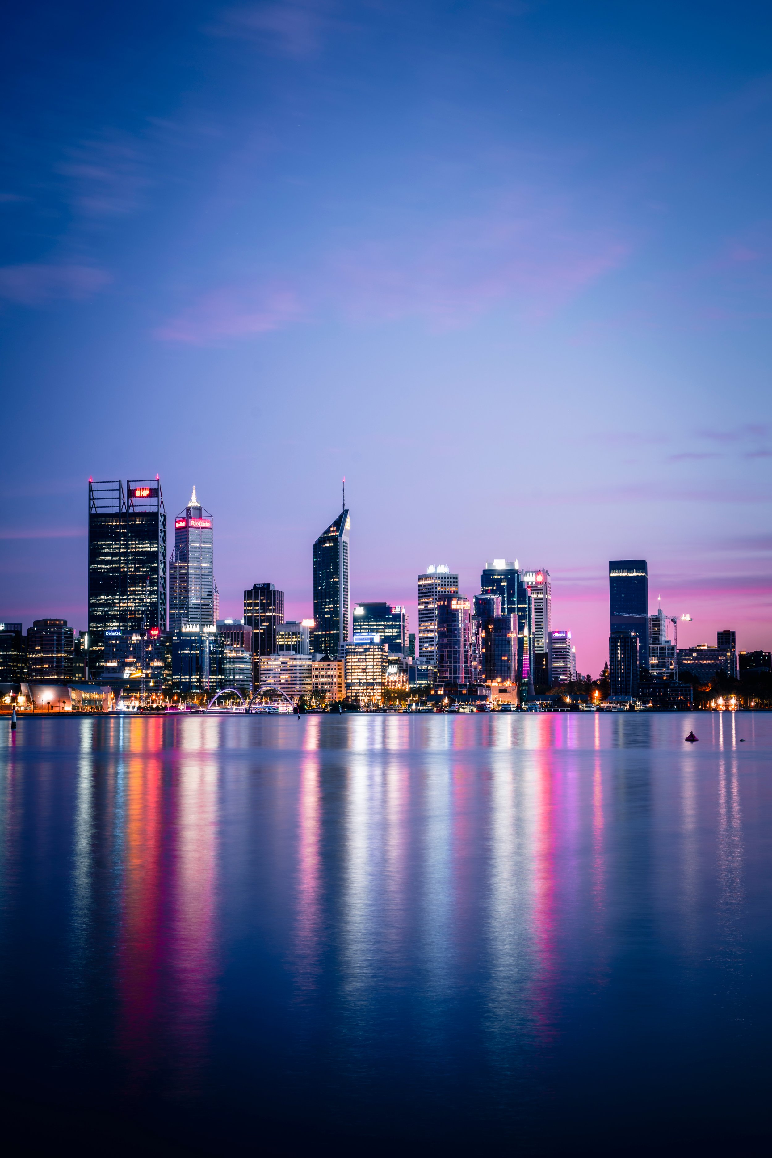 Perth city skyline representing the source of drinking water and water quality for homes across Western Australia.