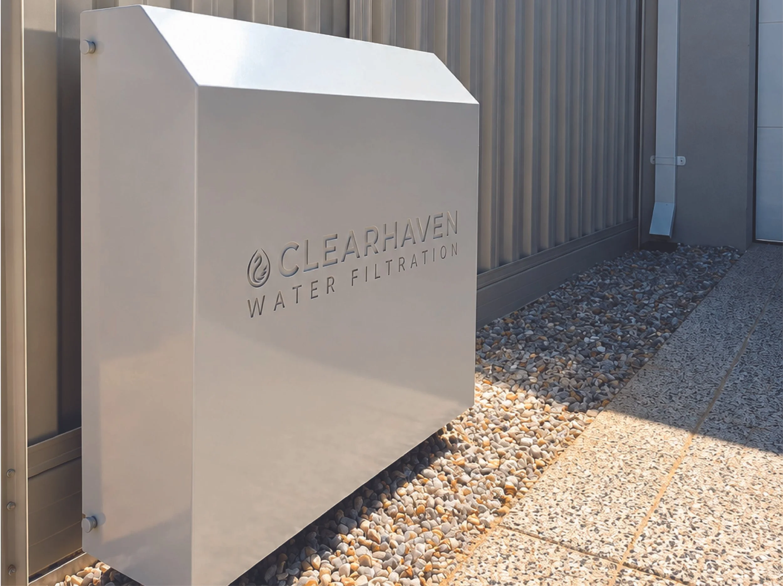 ClearHaven whole-home water filtration system in Shale Grey installed in Hilbert, Perth.