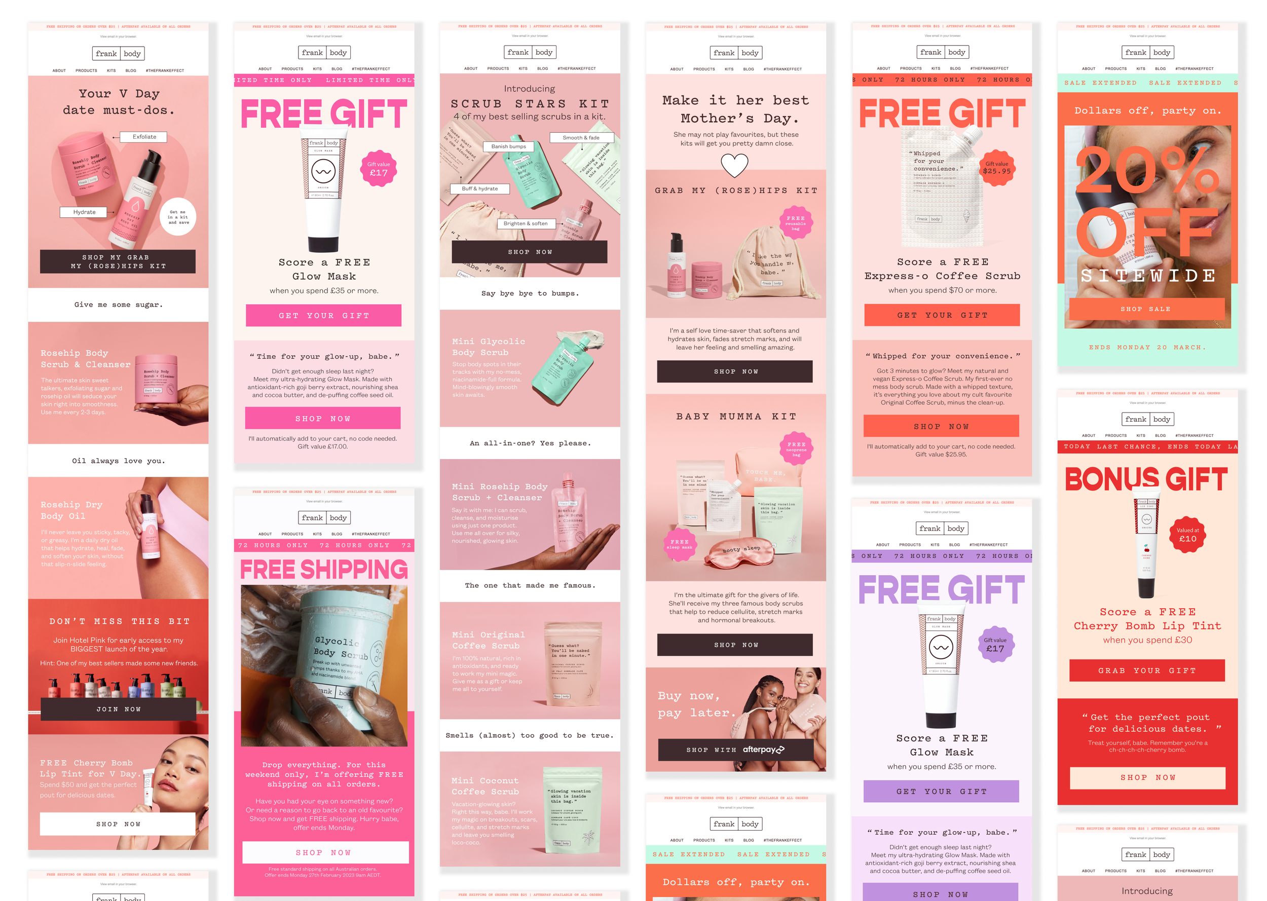 frank body promotional emails