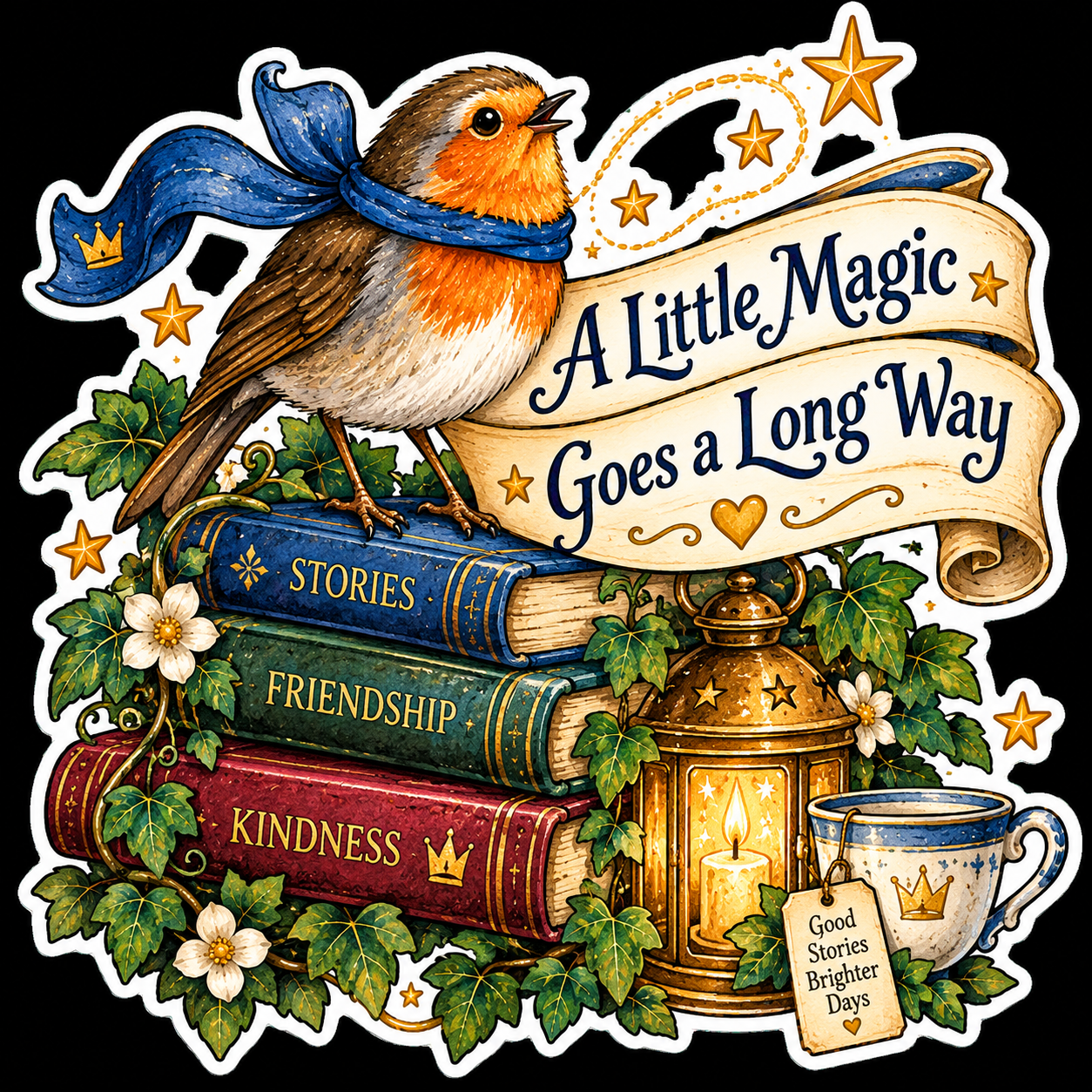 Halloween Robin — A Little Magic Goes a Long Way — Kiss-Cut Sticker