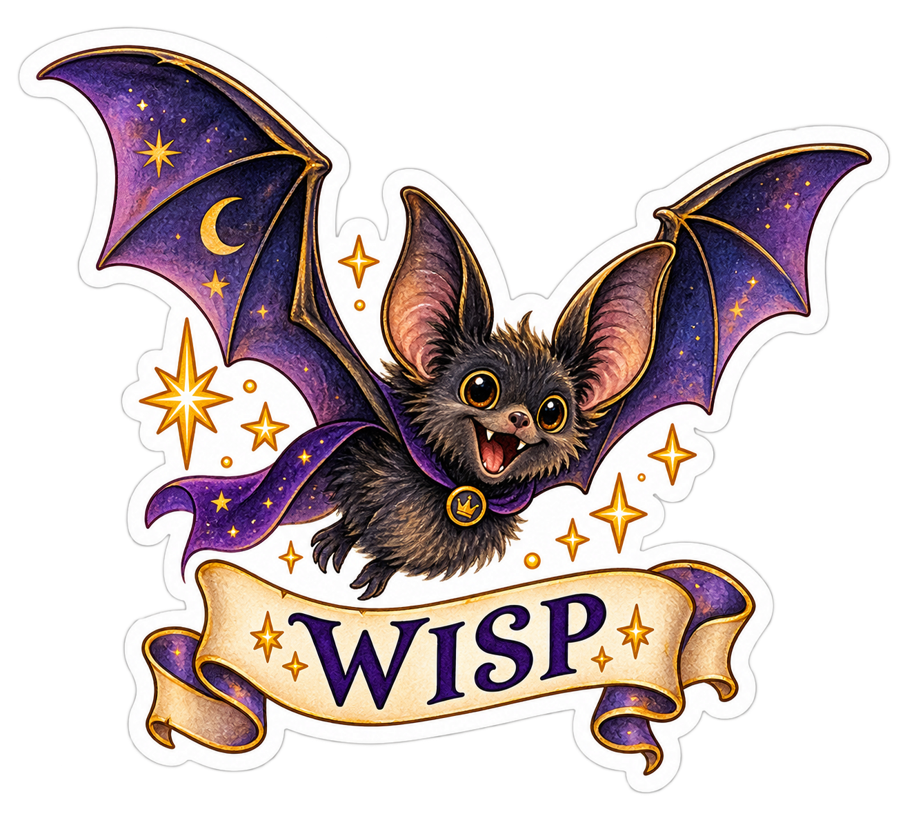Halloween Wisp Bat — Kiss-Cut Sticker