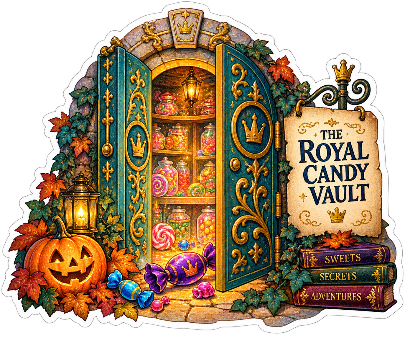 Halloween Royal Candy Vault — Kiss-Cut Sticker