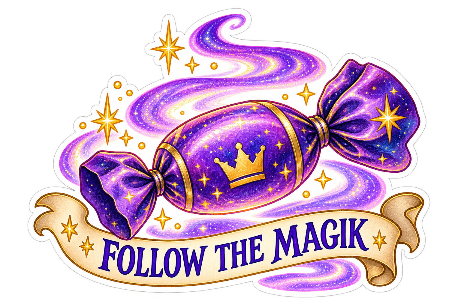 Halloween Follow the Magik Candy — Kiss-Cut Sticker