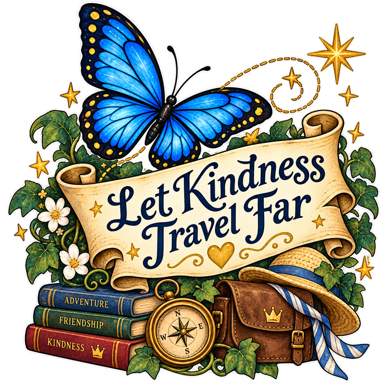 Halloween Kindness — Let Kindness Travel Far — Kiss-Cut Sticker