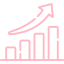Graph with upward trending arrow indicating growth or increase.
