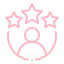 Icon of two people with stars around their heads, indicating achievement or recognition.