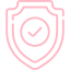 Pink heart-shaped object with a black spiral design in the center